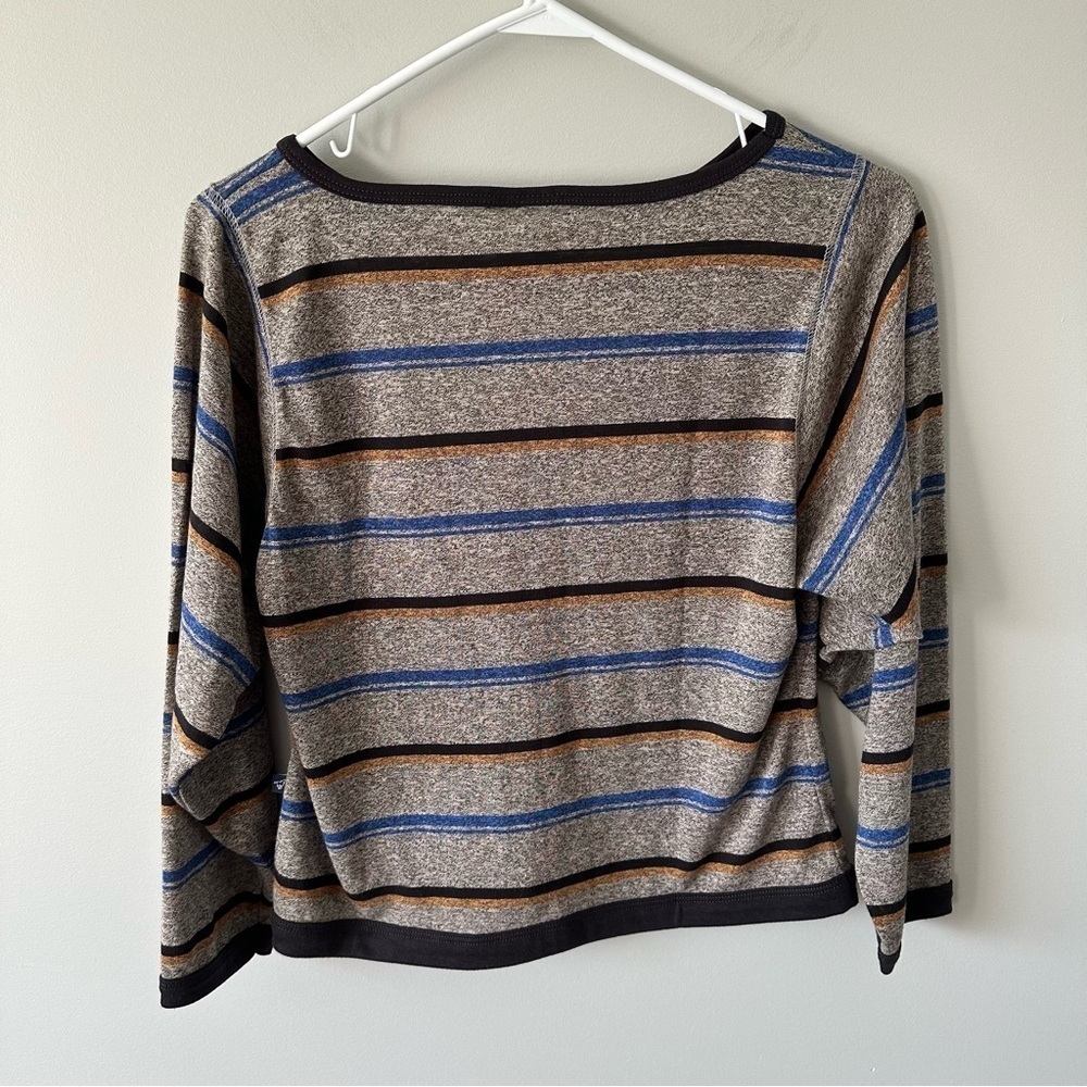 Wrangler Vintage 80's Shirt Striped Long Sleeve Medium Button Henley Retro - Picture 6 of 9